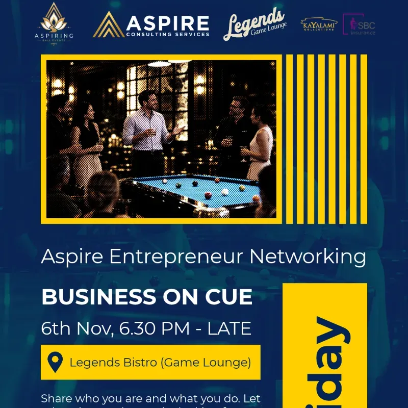 BUSINESS ON CUE - Aspire Entrepreneur Networking — афиша