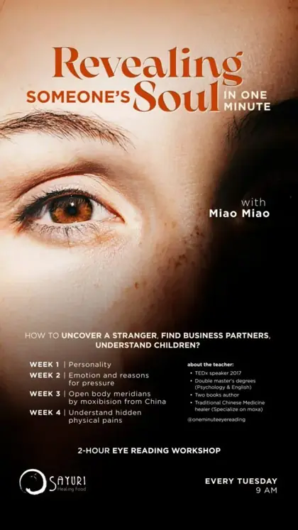 1-Minute Eye Reading and Moxa Reading Workshop w/ Miao Miao — афиша