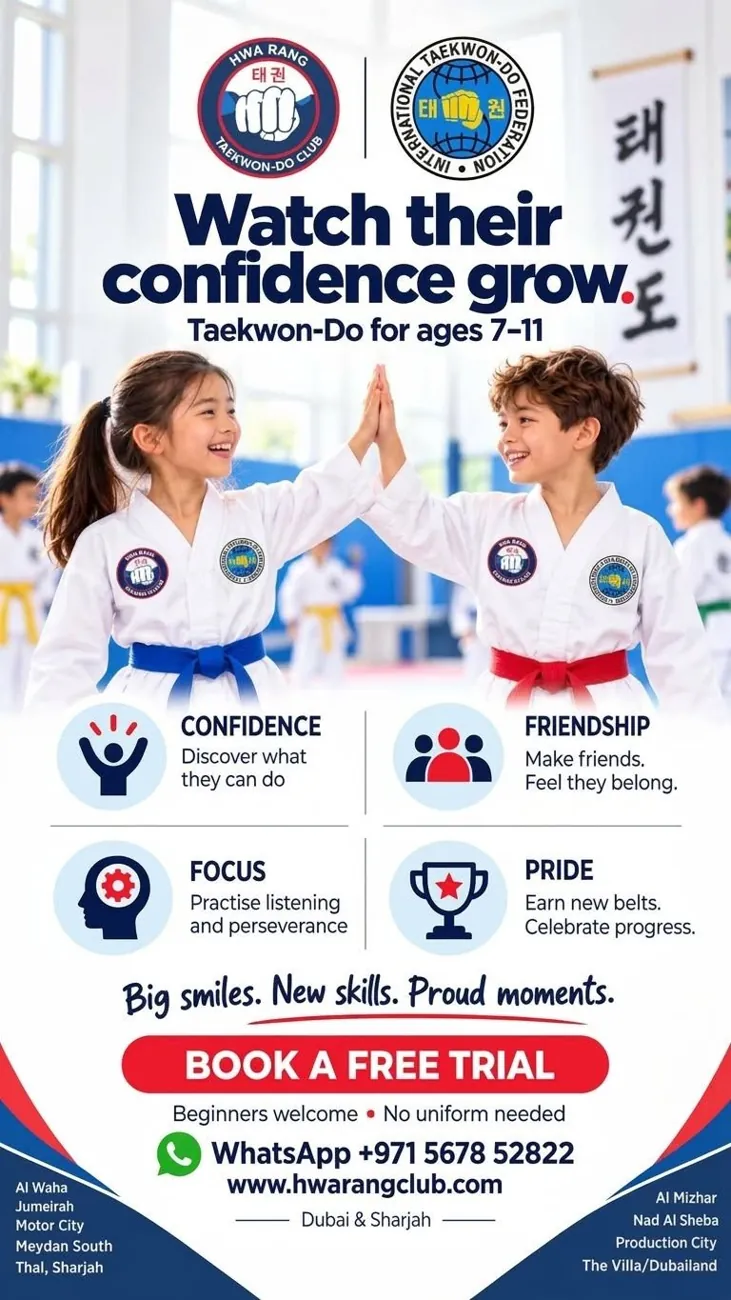 Free Taekwon-Do Trial in Meydan South | Ages 4–11 — афиша