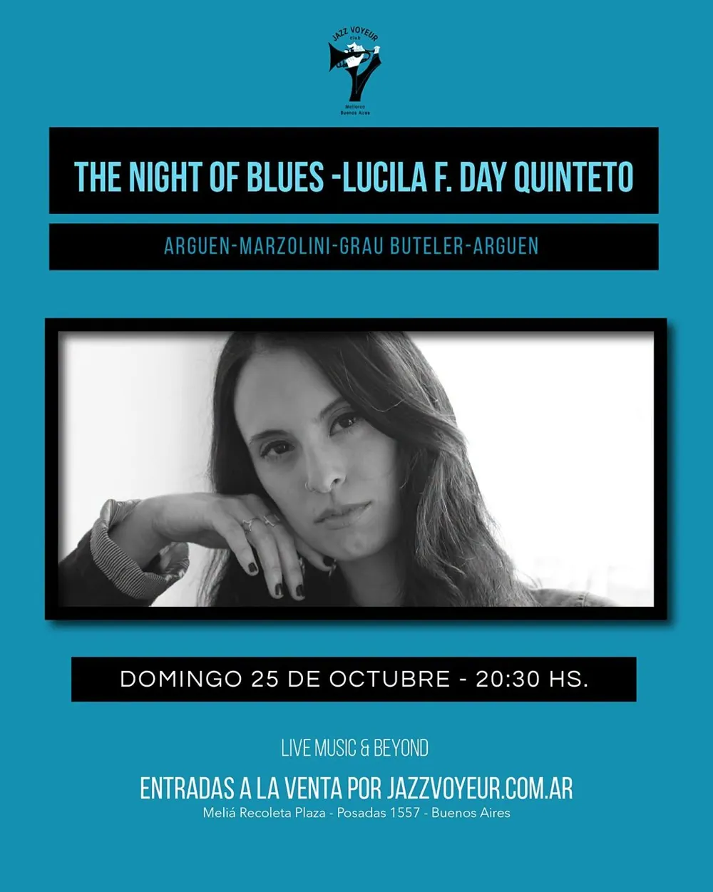 THE NIGHT OF BLUES — Lucila F. Day Quinteto - SUNDAY FUNDAY — афиша