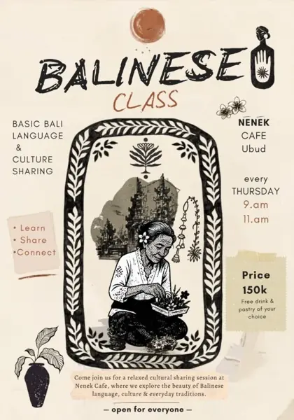 Balinese Language & Culture Class w/ Putu Adis & Sinta — афиша