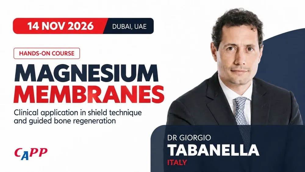 Magnesium membranes in shield technique and GBR - Dr. Giorgio Tabanella — афиша