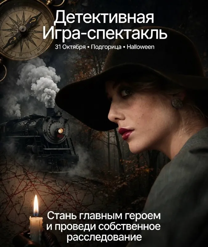 Иммерсивный детектив — спектакль в Хэллуин — афиша