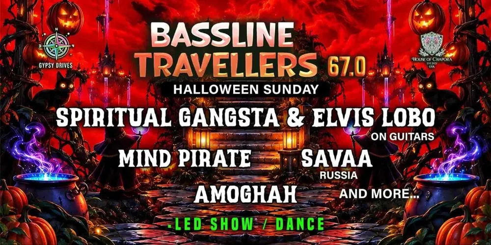 BASSLINE TRAVELLERS67.0 HALLOWEEN NIGHT TO SUNRISE — афиша