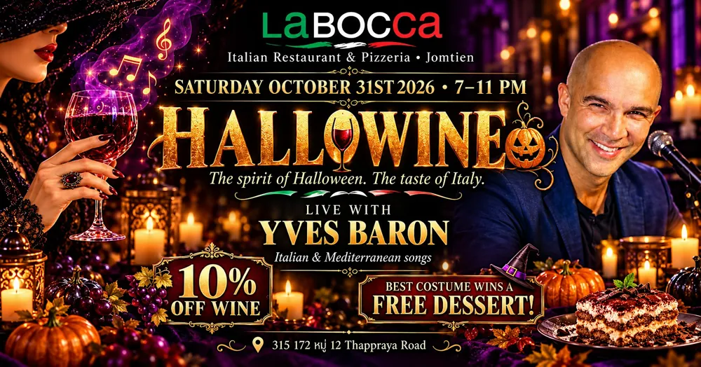 HALLOWINE NIGHT AT LA BOCCA PATTAYA — YVES BARON LIVE — афиша