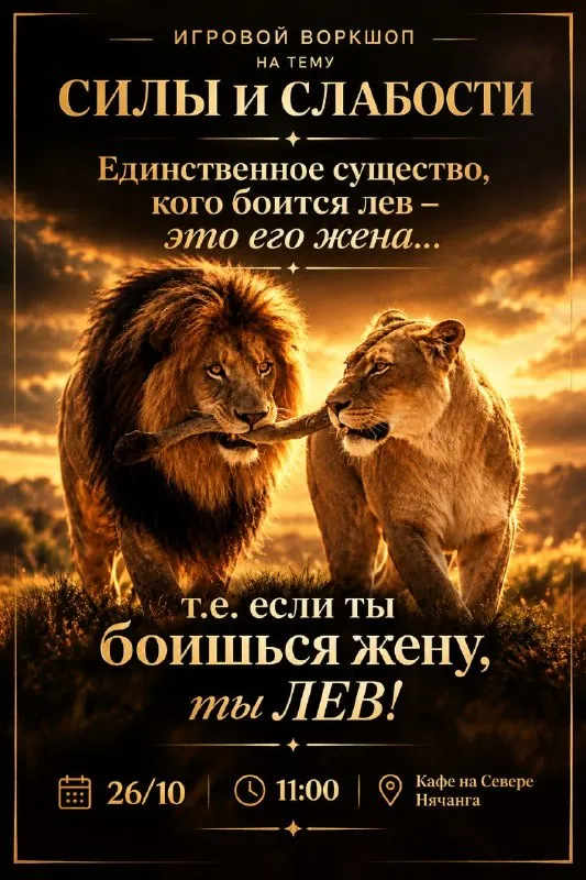 Игровой воркшоп «Моя сила — моя слабость» — афиша