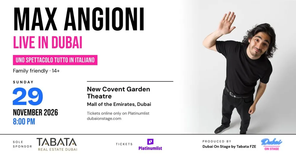 Max Angioni Live in Dubai - Data Unica — афиша