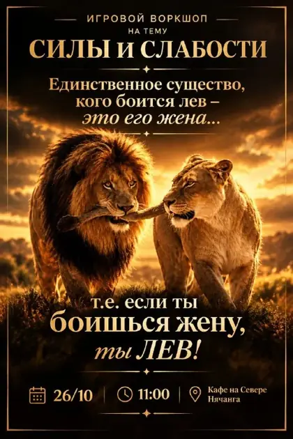Игровой воркшоп «Моя сила — моя слабость» — афиша