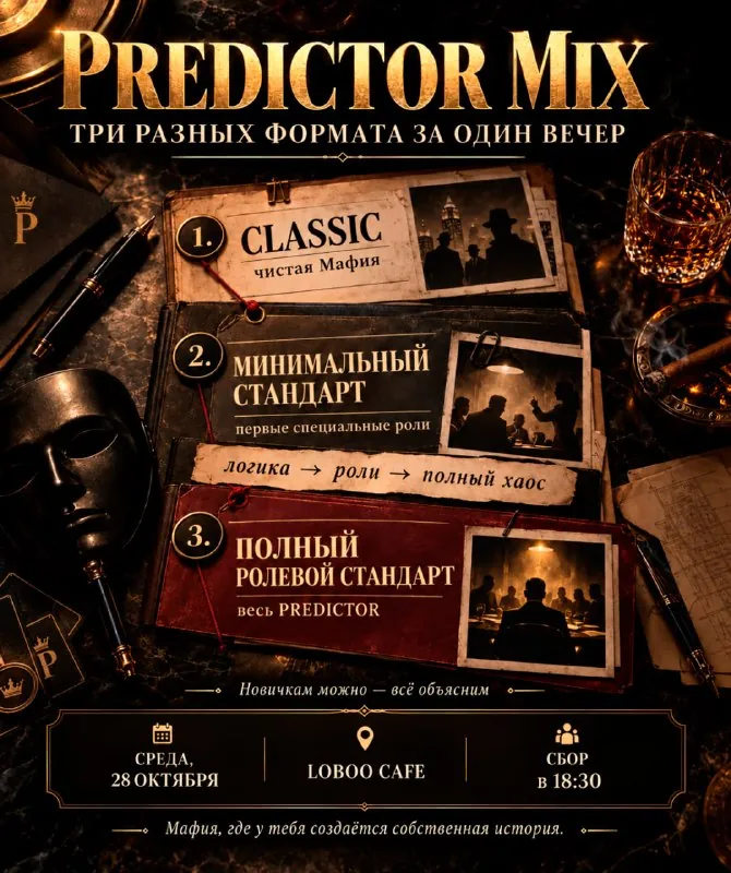 PREDICTOR MIX — три Мафии за один вечер — афиша
