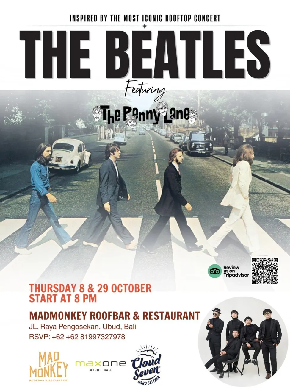 Трибьют The Beatles с группой The Penny Lane в Убуде — афиша