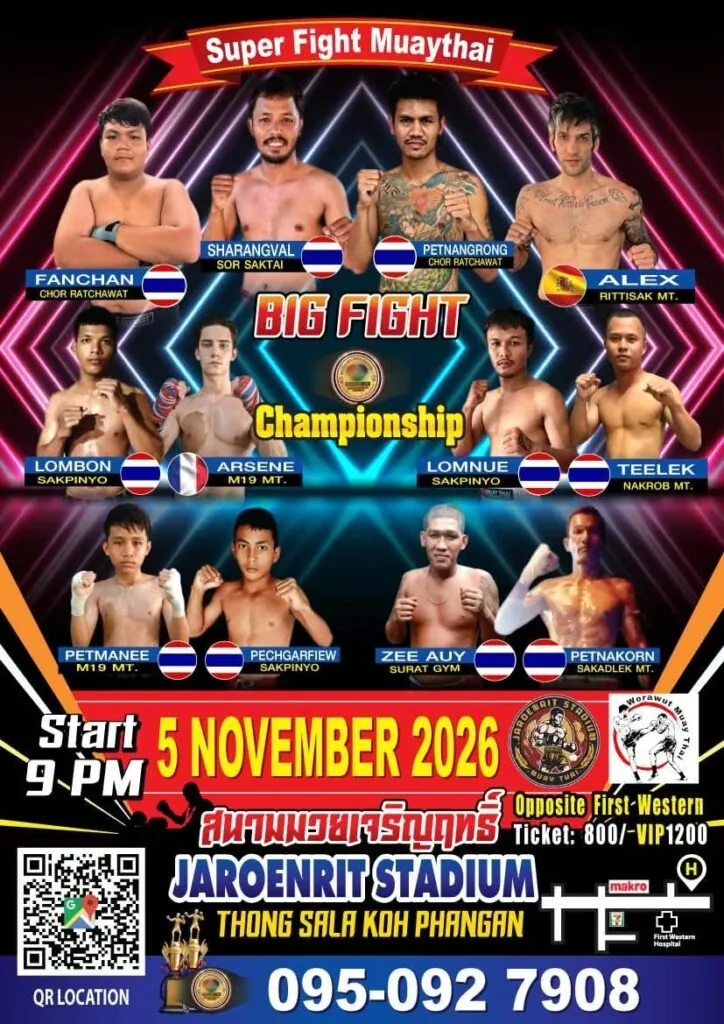 Muay Thai Boxing Fight Night w/ Jaroenrit Stadium — афиша
