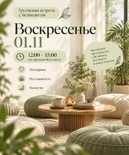 Групповая встреча с психологом — афиша