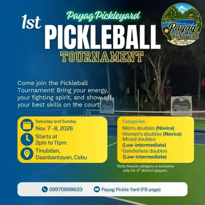 1st Payag Pickleyard Pickleball Tournament — афиша