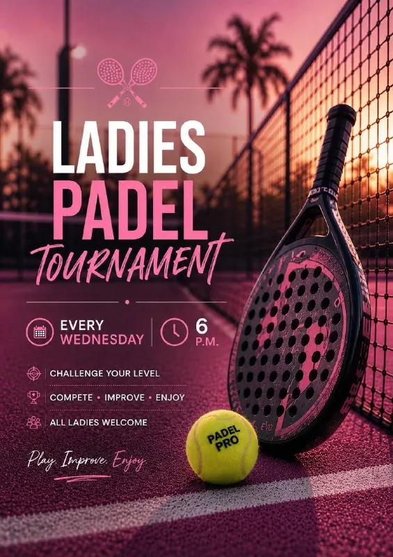 Афиша: Ladies Cup – Weekly Padel Evening