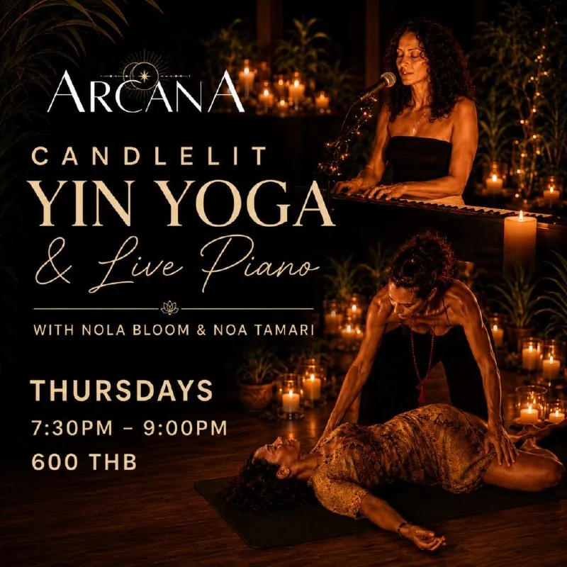 Афиша: CANDLELIT YIN YOGA WITH LIVE PIANO & VOICE