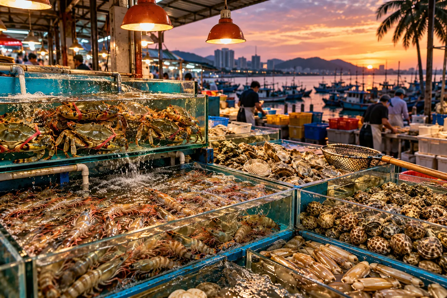 Ночные рынки и морепродукты в Санье: куда идти и как не переплатить