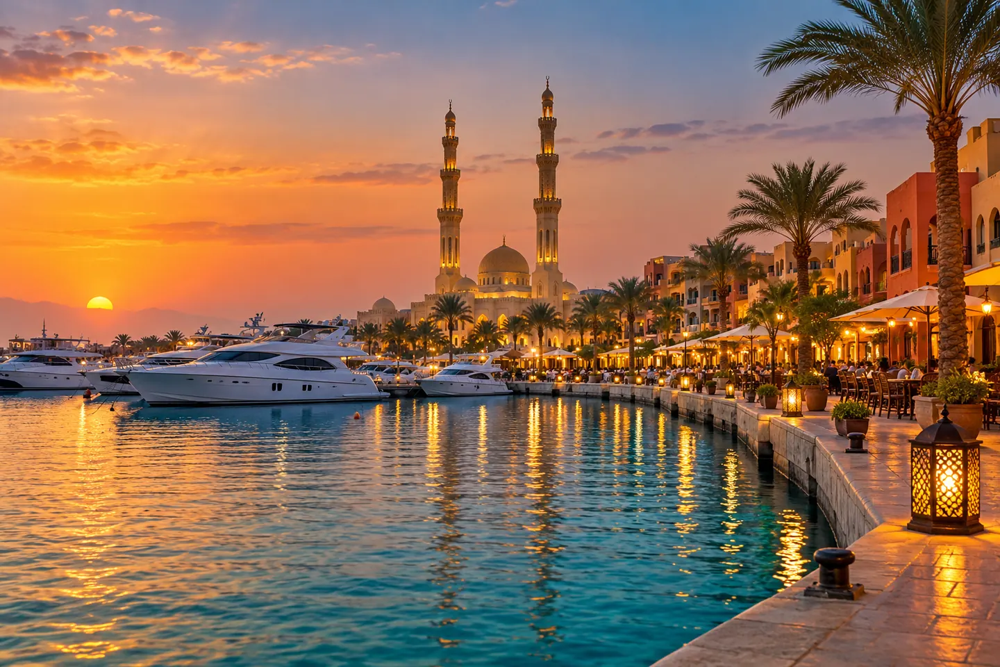 Чем интересна Hurghada Marina, когда её посещать и где кафе с видом на яхты?