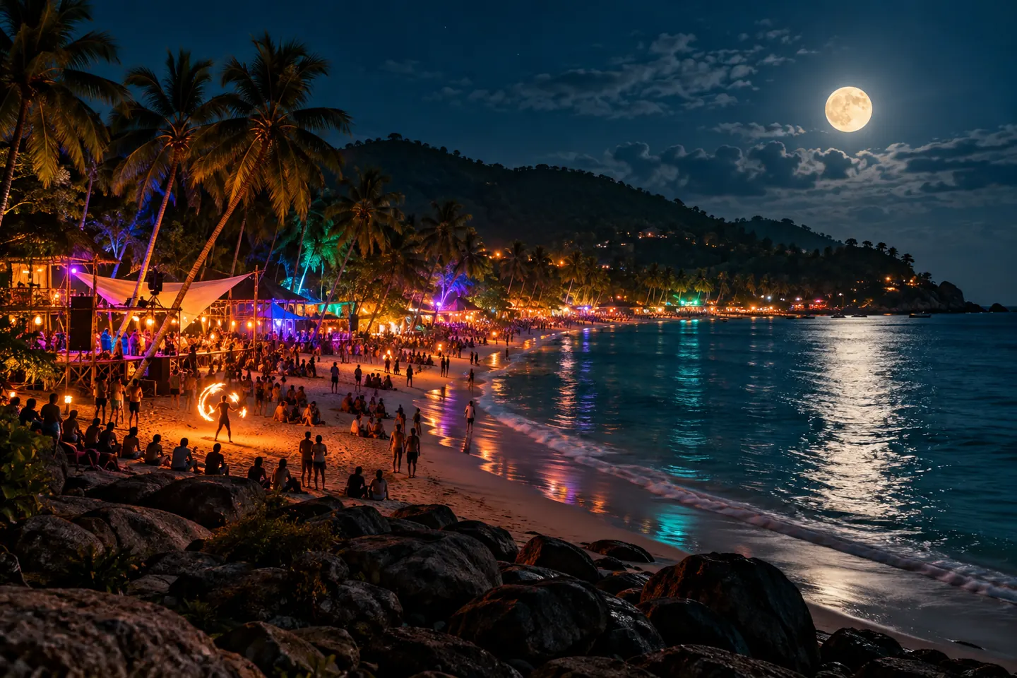 Вечеринки Пангана: Full Moon, Half Moon, Jungle и другие — расписание