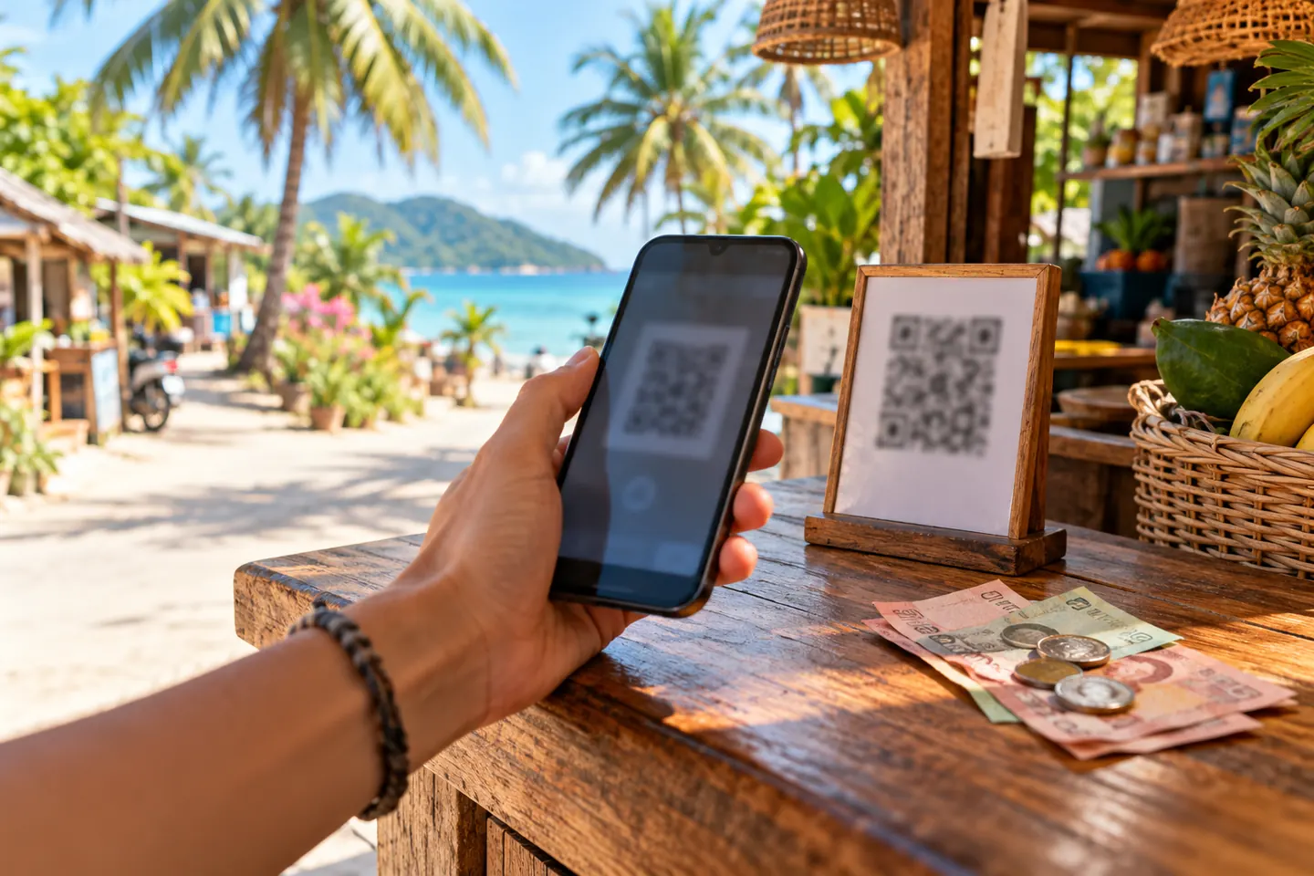 Можно ли на Пангане обменять деньги или платить через QR российского банка?