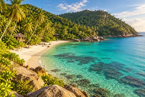 Хаад Кхом — это Coconut Beach? И с какой стороны там кораллы?